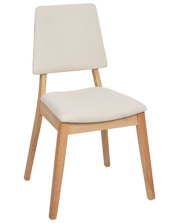 Spisebordsstol Lyst Gummitræ Sæt af 2 Spisestole med Træben Klassiske Spisestuestol Retro Design Træstole til Spisebord