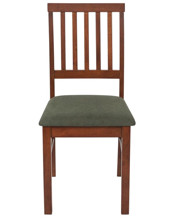 Spisebordsstol Mørkt Gummitræ Sæt af 2 Spisestole med Træben Klassiske Spisestuestol Retro Design Træstole til Spisebord