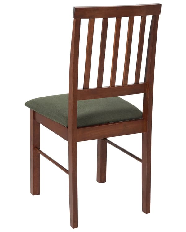 Spisebordsstol Mørkt Gummitræ Sæt af 2 Spisestole med Træben Klassiske Spisestuestol Retro Design Træstole til Spisebord