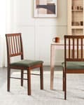 Miniatyrbillede 2 af 9: Spisebordsstol Mørkt Gummitræ Sæt af 2 Spisestole med Træben Klassiske Spisestuestol Retro Design Træstole til Spisebord