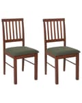 Miniatyrbillede 1 af 9: Spisebordsstol Mørkt Gummitræ Sæt af 2 Spisestole med Træben Klassiske Spisestuestol Retro Design Træstole til Spisebord