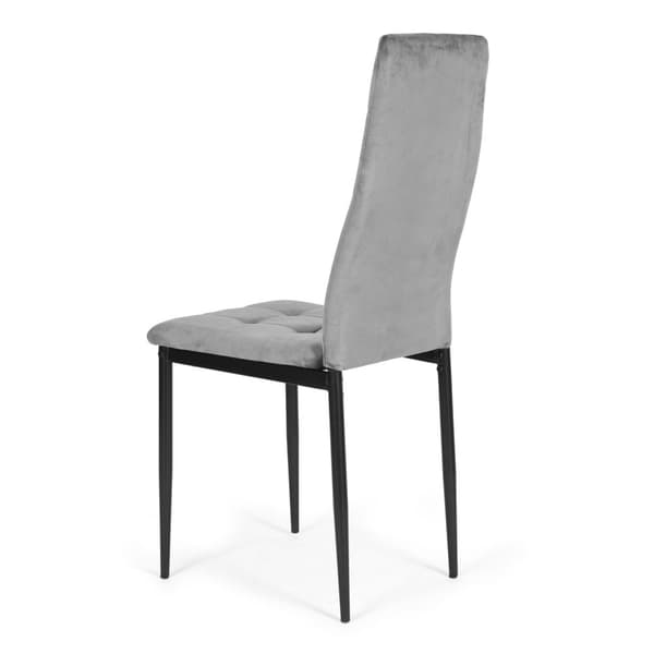 Velvet spisestol - sæt med 4 - sort stål - max. 120 kg
