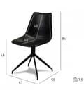 Pikkukuva 3 / 8: Rootzin keinonahkaiset ruokapöydän tuolit - Tyylikkäät istuimet - Mukavat tuolit - Parannettu mukavuus - Kestävä ja tukeva - Helppo koota - 47 cm x 55