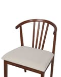 Miniatyrbilde 7 av 9: Sett med 2 spisestoler Mørkt tre Beige Gummitre Polyester Polstret sete Buet ryggstøtte uten armlener Moderne design Kjøkken Spisestue