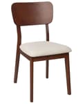 Miniatyrbilde 6 av 9: Sett med 2 spisestoler Mørkt tre Lys beige Gummitre Polyester Polstret sete Uten armlener Klassisk og moderne design Kjøkken Spisestue