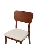 Miniatyrbilde 7 av 9: Sett med 2 spisestoler Mørkt tre Lys beige Gummitre Polyester Polstret sete Uten armlener Klassisk og moderne design Kjøkken Spisestue
