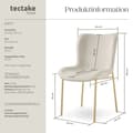 Miniatyrbild 6 av 11: Stoppad stol Tessa - Sammet beige/guld, Uppsättning om 4