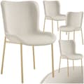 Miniatyrbild 1 av 11: Stoppad stol Tessa - Sammet beige/guld, Uppsättning om 4
