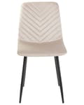 Miniatyrbillede 5 af 9: Spisebordsstol Beige Velour Sæt af 2 Polstrede Spisestuestole Komfortable til Spisestue Køkken Stofstole Indretning Skandinavisk