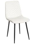Miniatyrbillede 4 af 10: Spisebordsstol Off White Velour Sæt af 2 Polstrede Spisestuestole Komfortable til Spisestue Køkken Stofstole Indretning Skandinavisk