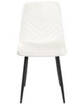 Miniatyrbillede 5 af 10: Spisebordsstol Off White Velour Sæt af 2 Polstrede Spisestuestole Komfortable til Spisestue Køkken Stofstole Indretning Skandinavisk