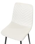 Miniatyrbillede 7 af 10: Spisebordsstol Off White Velour Sæt af 2 Polstrede Spisestuestole Komfortable til Spisestue Køkken Stofstole Indretning Skandinavisk