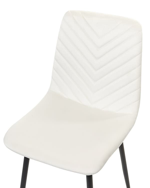 Spisebordsstol Off White Velour Sæt af 2 Polstrede Spisestuestole Komfortable til Spisestue Køkken Stofstole Indretning Skandinavisk