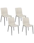 Miniatyrbillede 1 af 9: Sæt med 4 spisestuestole lys beige polyester spisestue jernben elegant stue køkken