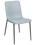 Miniatyrbillede 4 af 9: Sæt med 4 spisestuestole lyseblå polyester spisestue jernben elegant stue køkken
