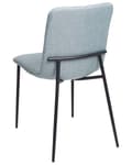 Miniatyrbillede 6 af 9: Sæt med 4 spisestuestole lyseblå polyester spisestue jernben elegant stue køkken