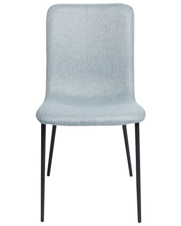 Sett med 4 Spisestuestoler Polyester Stoff Lyseblå Spisestue Jernben Elegant