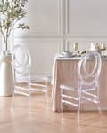 Miniatyrbilde 2 av 8: Sett med 2 Spisestuestoler i Transparent Plast Spisestuemøbler i Moderne Stil