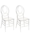 Miniatyrbilde 1 av 8: Sett med 2 Spisestuestoler i Transparent Plast Spisestuemøbler i Moderne Stil