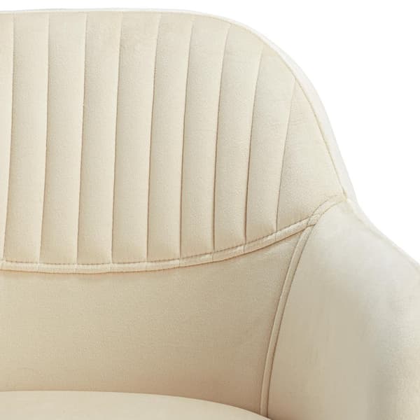 Stol Lona, velour med polstring - creme/sort,Sæt med 4 stk.