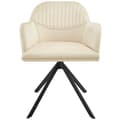 Miniatyrbillede 11 af 11: Stol Lona, velour med polstring - creme/sort,Sæt med 4 stk.