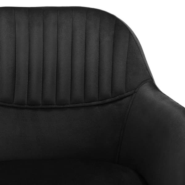 Stol Lona, velour med polstring - sort/guld,Sæt med 2 stk.