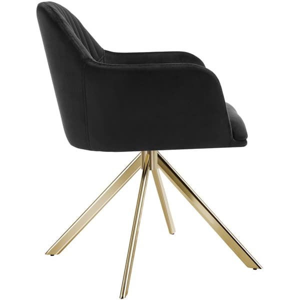 Stol Lona, velour med polstring - sort/guld,pr. stk.