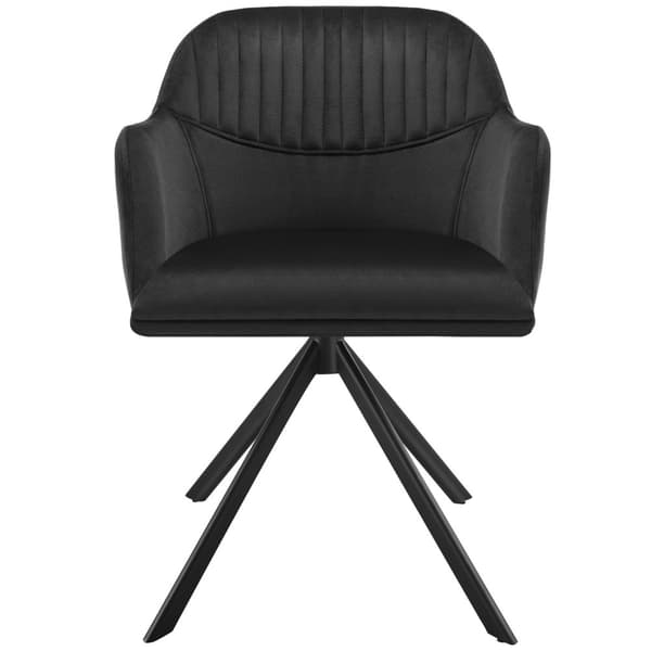 Stol Lona, velour med polstring - sort/sort,Sæt med 6 stk.