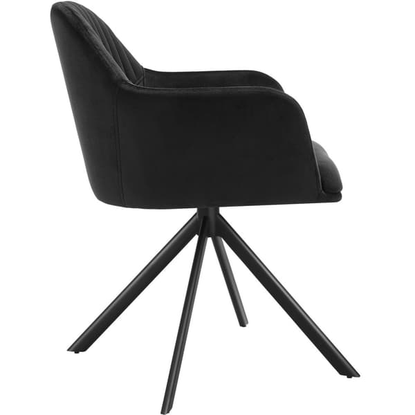 Stol Lona, velour med polstring - sort/sort,Sæt med 4 stk.