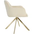 Miniatyrbillede 6 af 11: Stol Lona, velour med polstring - creme/guld,Sæt med 4 stk.