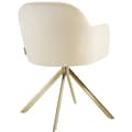 Miniatyrbillede 10 af 11: Stol Lona, velour med polstring - creme/guld,Sæt med 4 stk.