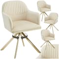 Miniatyrbillede 1 af 11: Stol Lona, velour med polstring - creme/guld,Sæt med 4 stk.