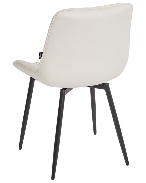 Sett med 2 Spisestuestoler Lys Beige Armløs Fløyel Svart Stålben Moderne Design