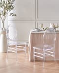 Miniatyrbild 2 av 8: Set om 2 Matstolar Transparent Plast Modern Elegant Stil Matsal Kök