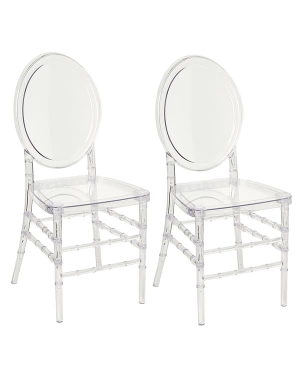 Set om 2 Matstolar Transparent Plast Modern Elegant Stil Matsal Kök