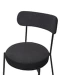 Miniatyrbild 7 av 9: Set med 2 Matstolar Svart Bouclé Svarta Stålben Modern Design Matsal Kök Bar Sittmöbler