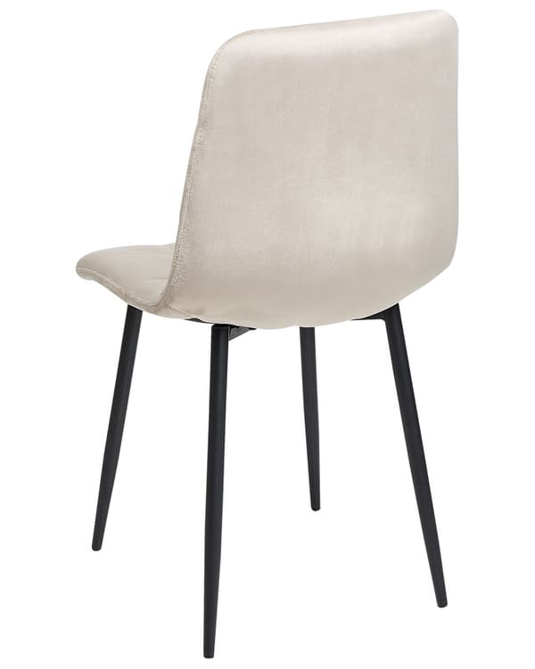 Set med 4 Matstolar Sammet Taupe Järnben Modern Stil Kök Matsal