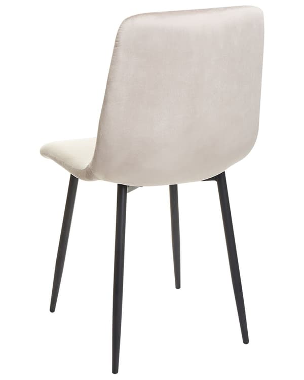 Set med 4 Matstolar Taupe Sammet Matsal Kök Järnben Modern Stil