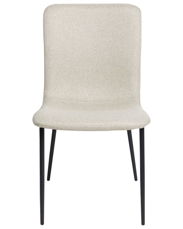 Set med 4 Matstolar Polyestertyg Ljusbeige Järnben Elegant Stil Kök Matsal