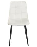Miniatyrbild 5 av 9: Set med 4 Matstolar Sammet Off-White Järnben Modern Stil Kök Matsal