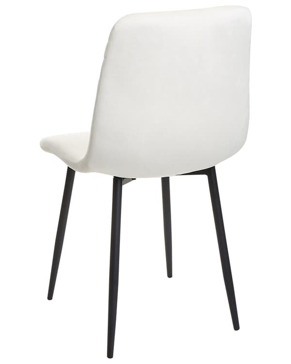 Sett med 4 Spisestoler Off-White Fløyel Spisestue Jernben Moderne Stil