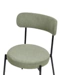 Miniatyrbilde 7 av 9: Sett med 2 Spisestuestoler Lysegrønn Boucle Svart Stålben Moderne Design Sitteplasser i Spisestuen