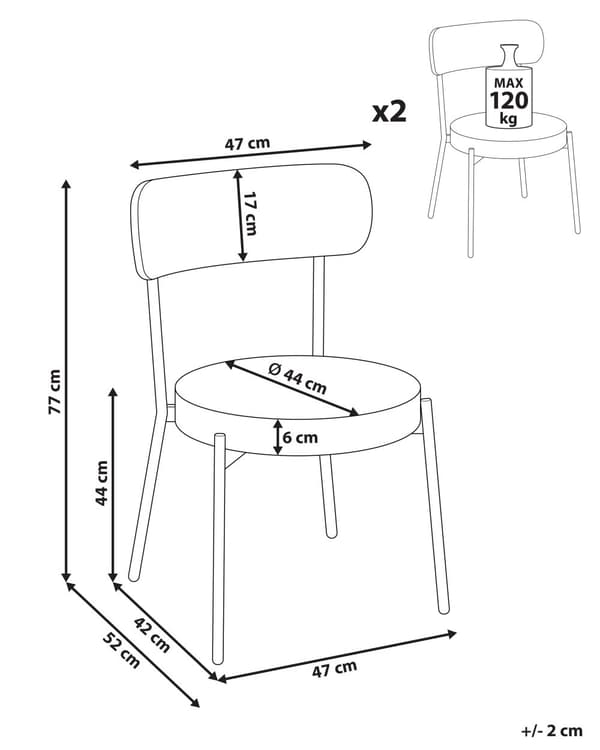 Sett med 2 Spisestuestoler Mørkegrønn Boucle Svart Stålben Moderne Design Sitteplasser i Spisestuen