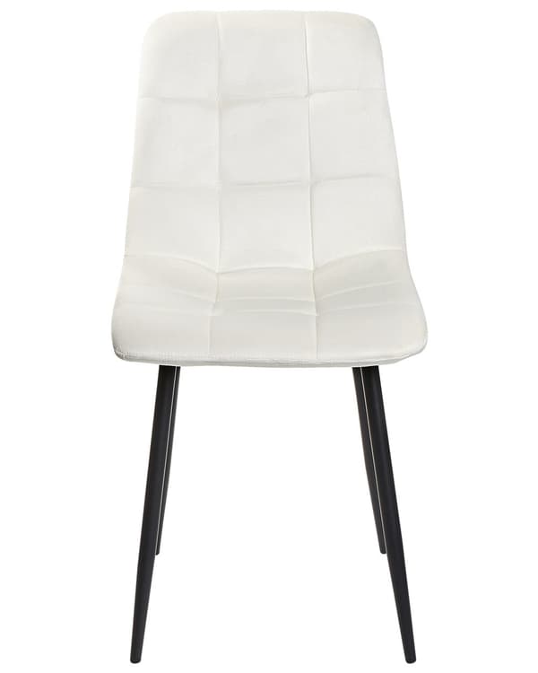 Sett med 4 Spisestoler Fløyel Off-white Spisestue Jernben Moderne Stil