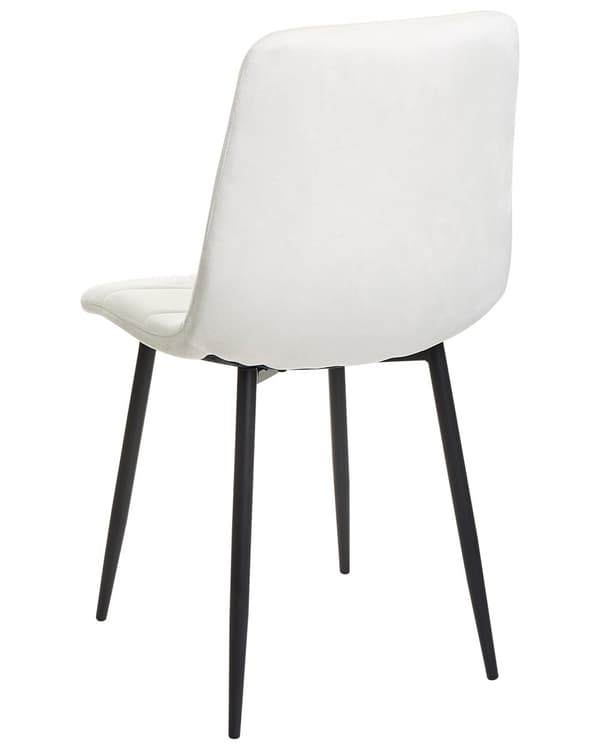 Sett med 4 Spisestoler Fløyel Off-white Spisestue Jernben Moderne Stil