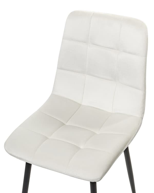 Sett med 4 Spisestoler Fløyel Off-white Spisestue Jernben Moderne Stil