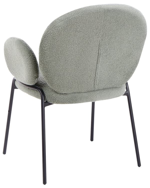 Sett med 2 Spisestuestoler Grønn Boucle-trekk Avrundet Sete Retro