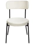 Miniatyrbilde 5 av 9: Sett med 2 Spisestuestoler Hvit Boucle Svart Stålben Moderne Design Spisestuestoler