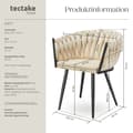 Miniatyrbild 6 av 11: Set matsolar Astano i sammet, knutdesign - sand, Uppsättning om 6
