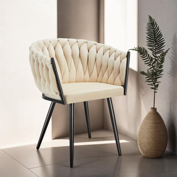 Set matsolar Astano i sammet, knutdesign - sand, Uppsättning om 6